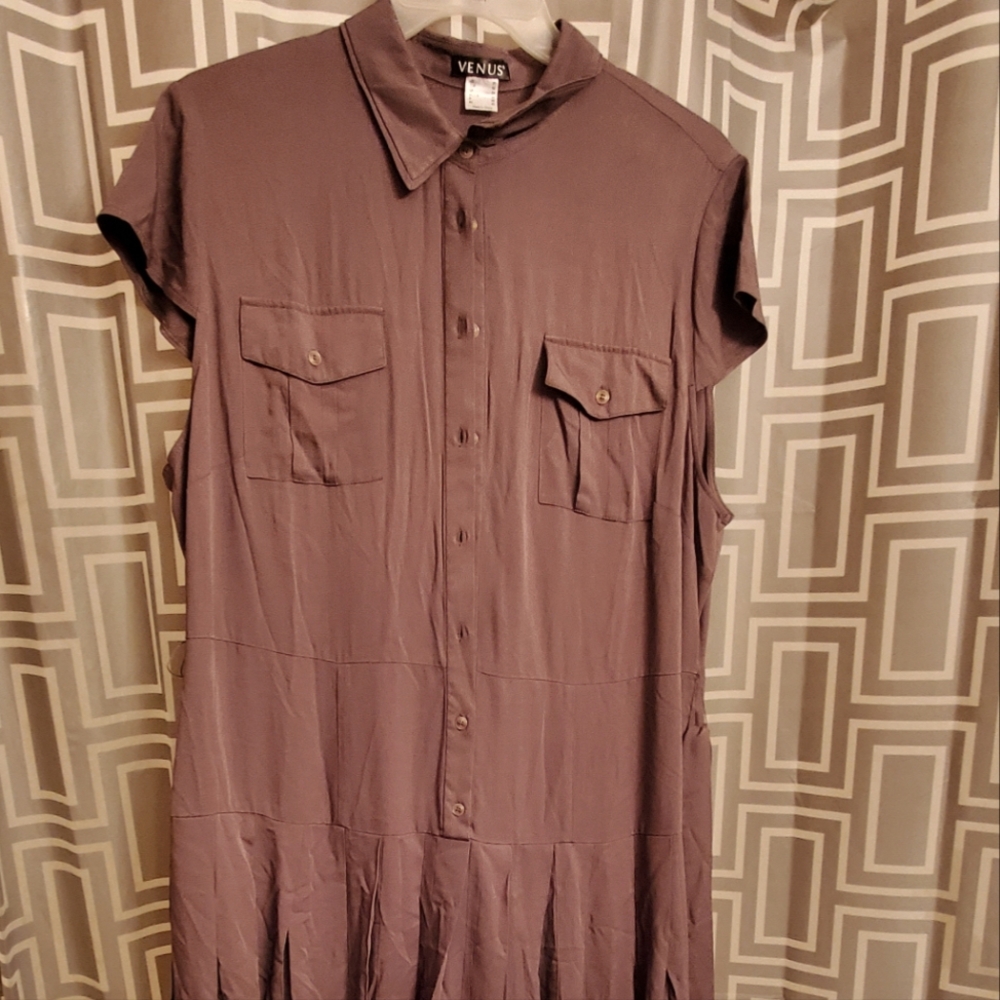 Olive belted dress